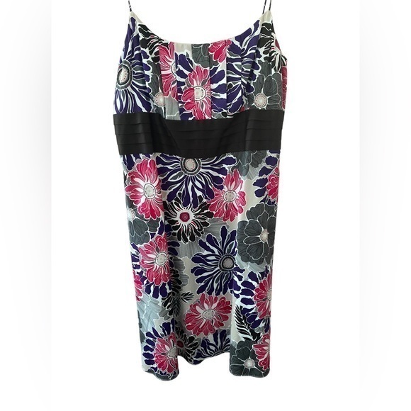 Ann Taylor women’s strappy pink/purple Floral Empire Waist Midi Sundress size 12 - Picture 1 of 6